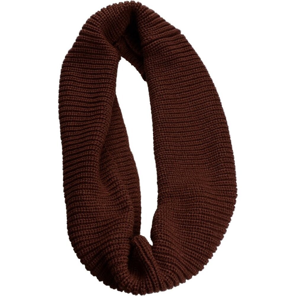 Women's Coffe Thick Ribbed Knit Winter Infinity Circle Loop Scarf - Picture 2 of 4